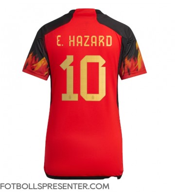 Belgien Eden Hazard #10 Hemma Matchtröja Dam VM 2022 Kortärmad